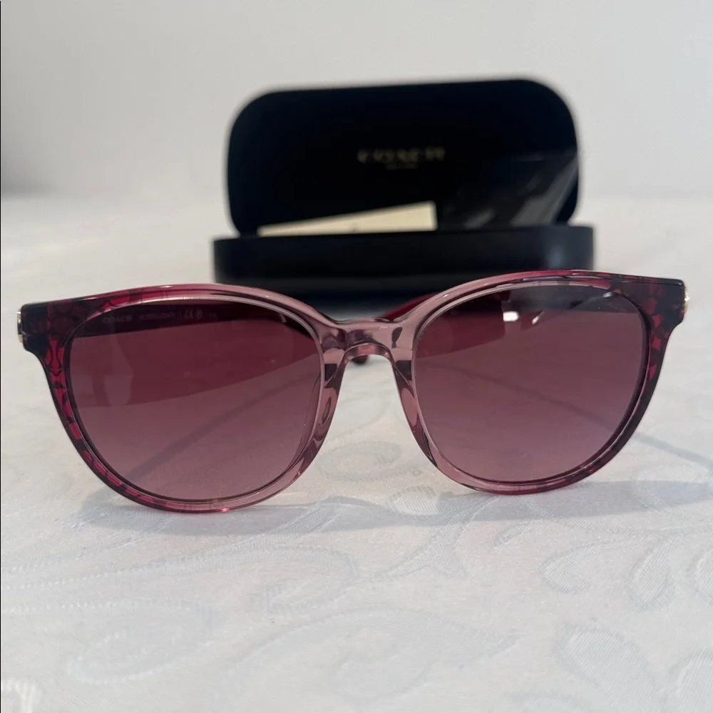 Coach Gradient Red 54 mm Round Sunglasses - Picture 7 of 15